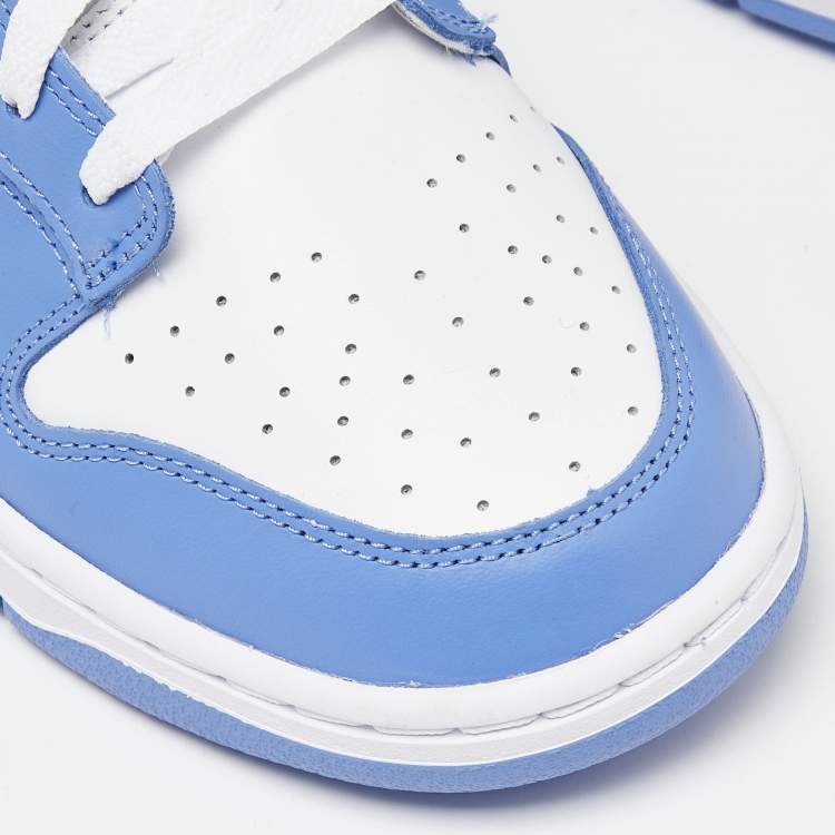 Pre Owned Nike Blue/White Leather Dunk Low Cools Down “Polar Blue” Sneakers Size 45