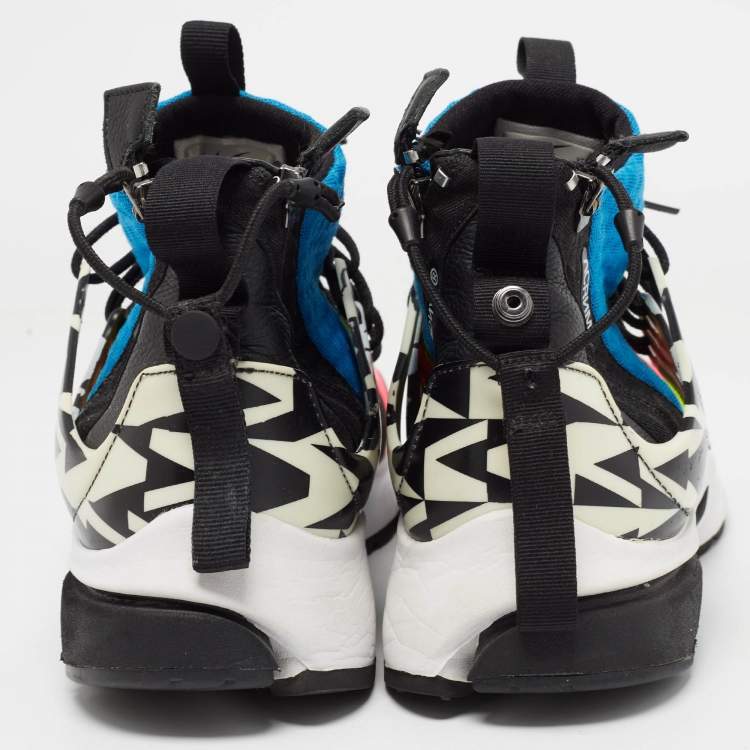 Pre Owned Nike Acronym x Air Presto Multicolor Fabric and Leather Mid Racer Sneakers Size 45