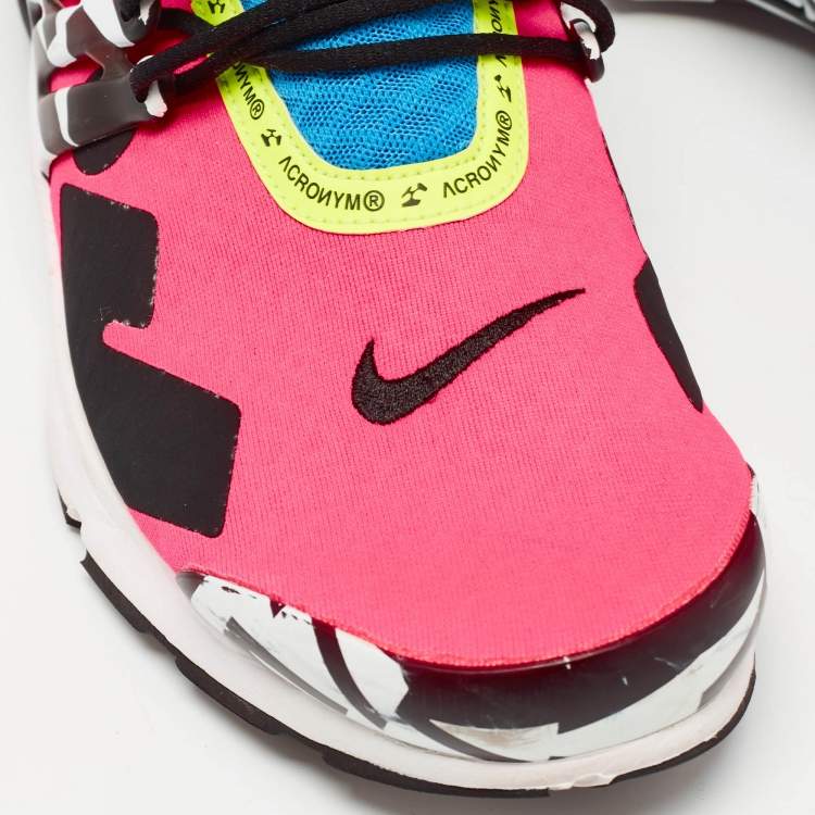 Pre Owned Nike Acronym x Air Presto Multicolor Fabric and Leather Mid Racer Sneakers Size 45