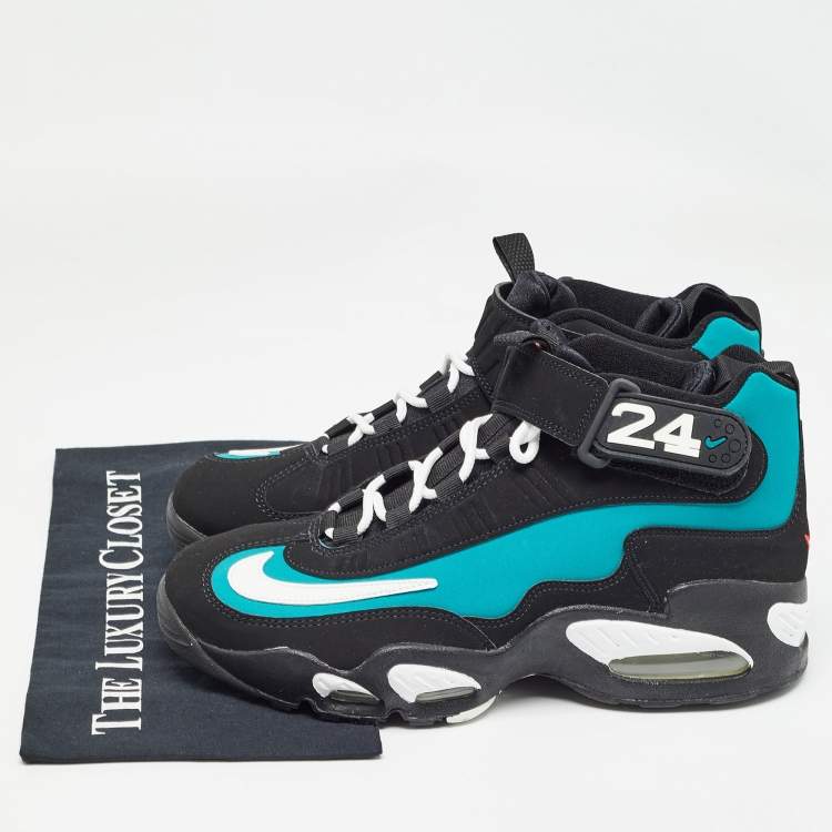 Pre Owned Nike Air Black/Green Nubuck Griffey Max 1 Sneakers Size 42.5