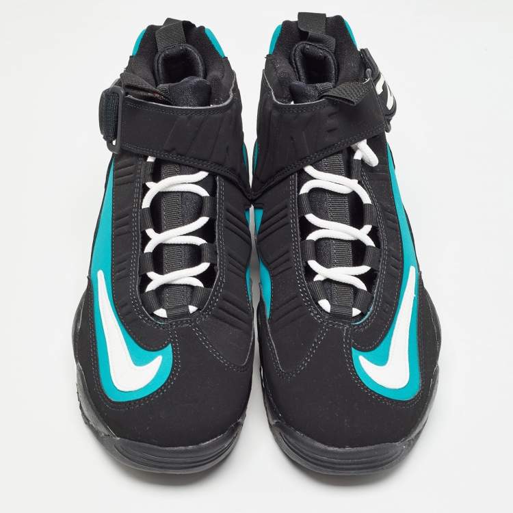 Pre Owned Nike Air Black/Green Nubuck Griffey Max 1 Sneakers Size 42.5