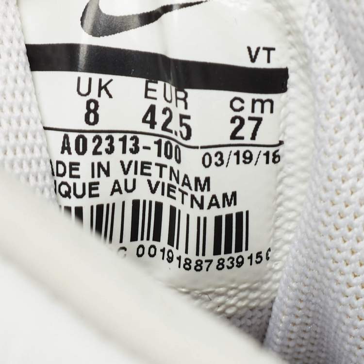 Pre Owned Nike Air White Canvas Max 360 Hi Kim Jones Sneakers Size 42.5