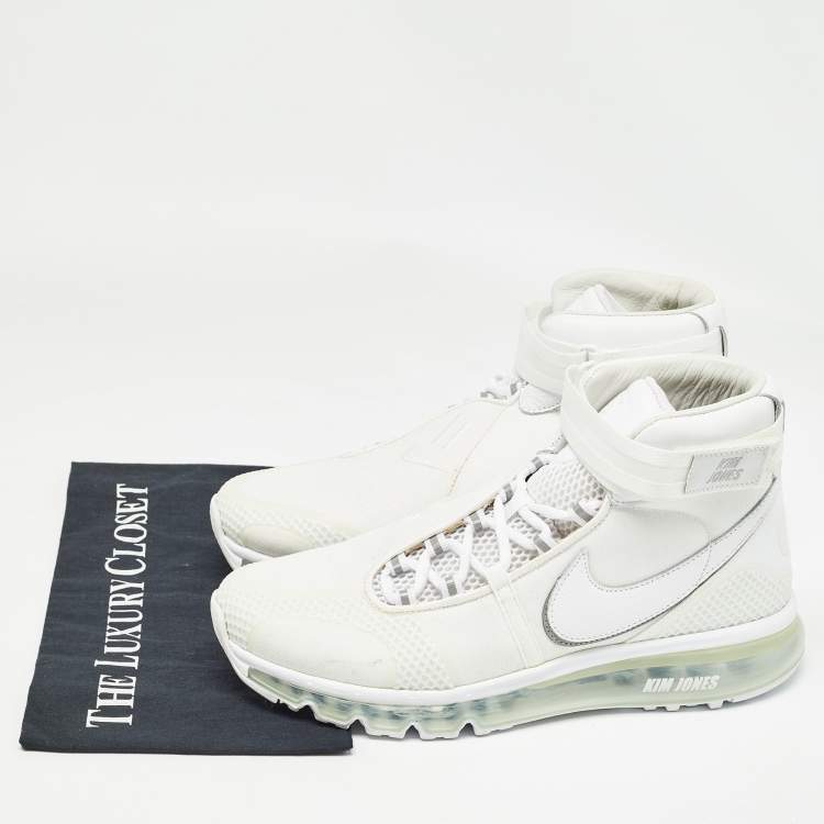 Pre Owned Nike Air White Canvas Max 360 Hi Kim Jones Sneakers Size 42.5