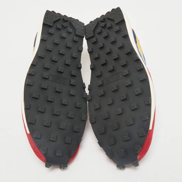 Pre Owned Nike x Sacai Multicolor Mesh and Leather LDWaffle Varsity Blue Sneakers Size 42.5