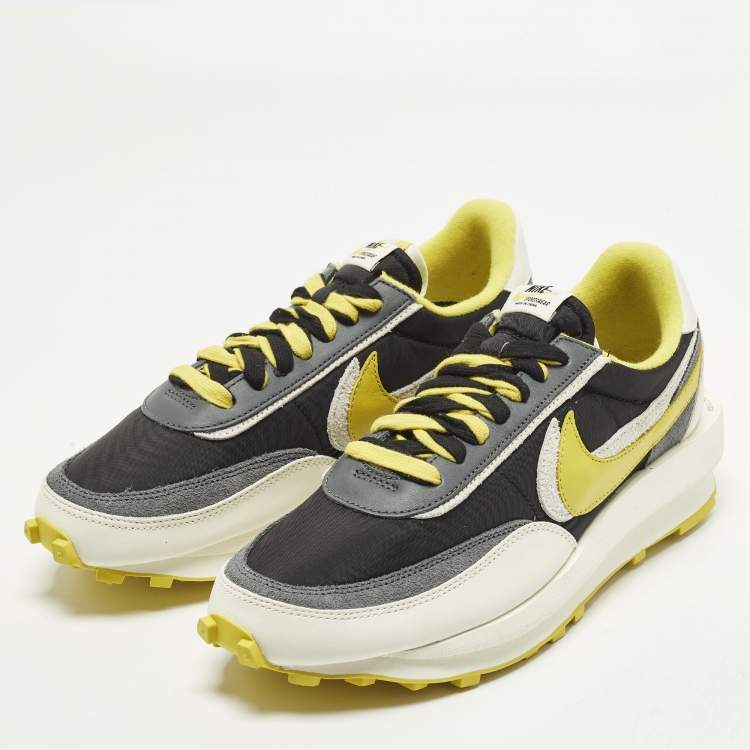 مملوكة مسبقًا Nike x Sacai x Undercover LD Waffle Black Bright Citron Size 45 Multicolor Leather and Nylon Low Top Sneakers