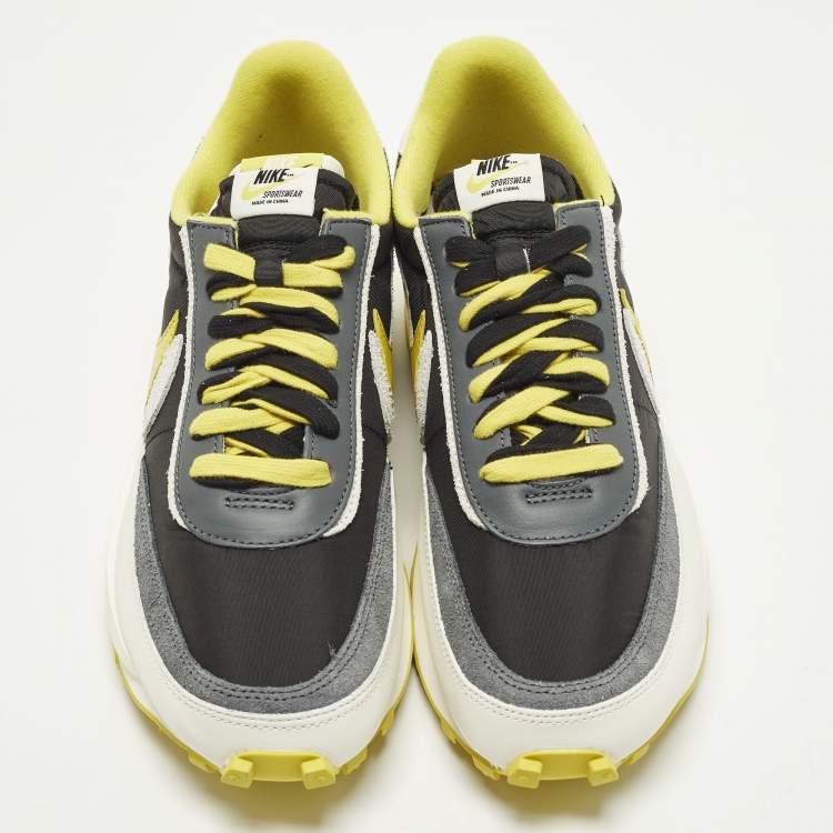 مملوكة مسبقًا Nike x Sacai x Undercover LD Waffle Black Bright Citron Size 45 Multicolor Leather and Nylon Low Top Sneakers