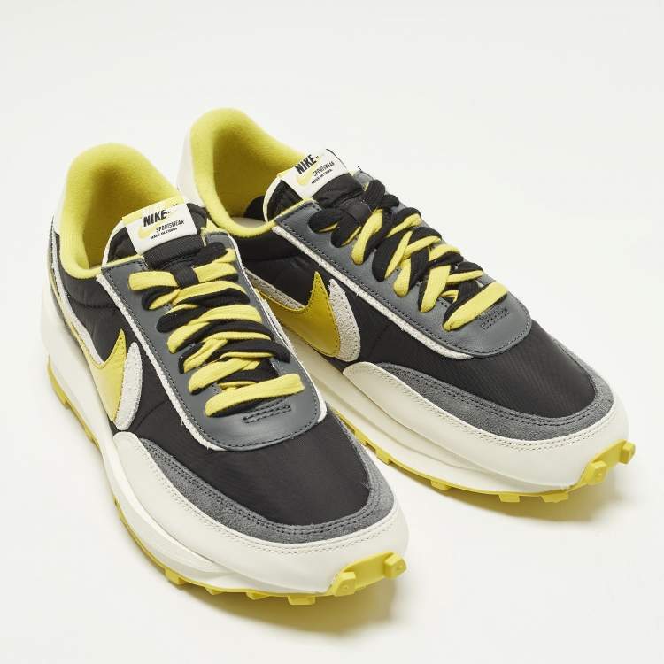 مملوكة مسبقًا Nike x Sacai x Undercover LD Waffle Black Bright Citron Size 45 Multicolor Leather and Nylon Low Top Sneakers
