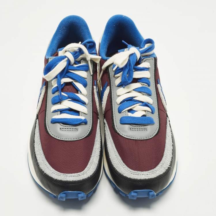 Pre Owned Nike x Sacai x Undercover LD Waffle Night Maroon Team Royal Size 45 Multicolor Leather and Nylon Low Top Sneakers