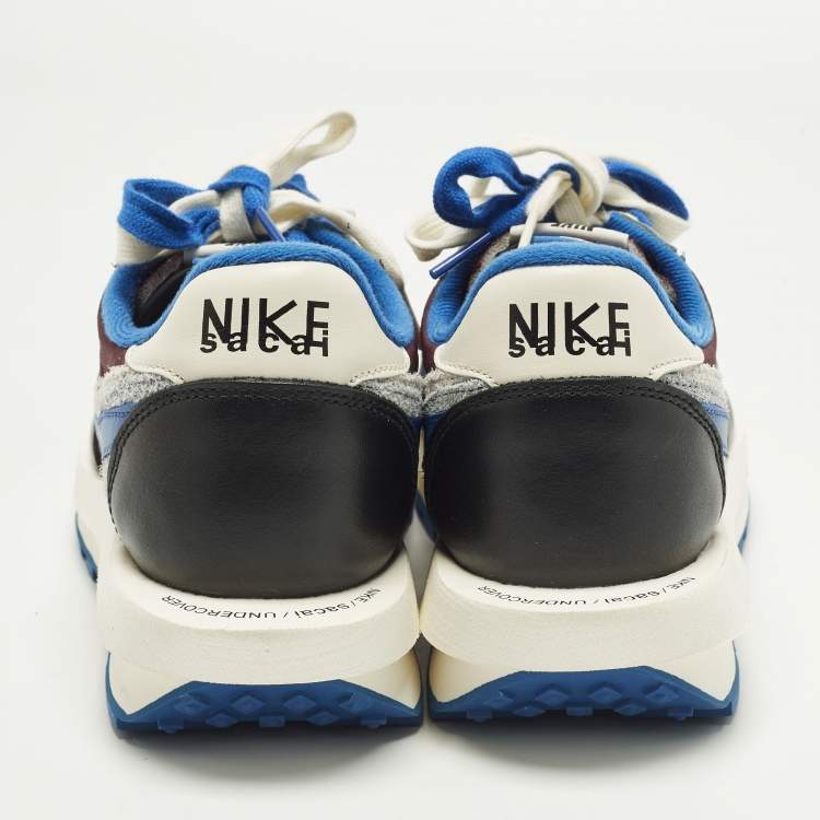 Pre Owned Nike x Sacai x Undercover LD Waffle Night Maroon Team Royal Size 45 Multicolor Leather and Nylon Low Top Sneakers