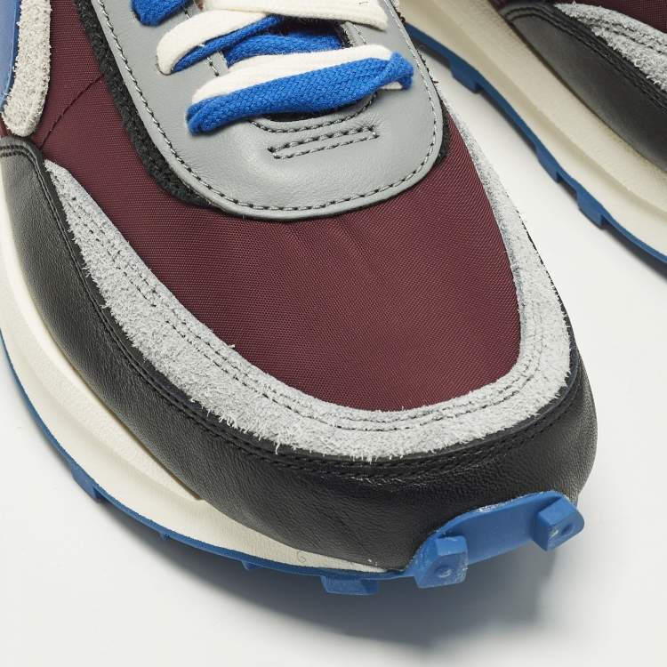 Pre Owned Nike x Sacai x Undercover LD Waffle Night Maroon Team Royal Size 45 Multicolor Leather and Nylon Low Top Sneakers