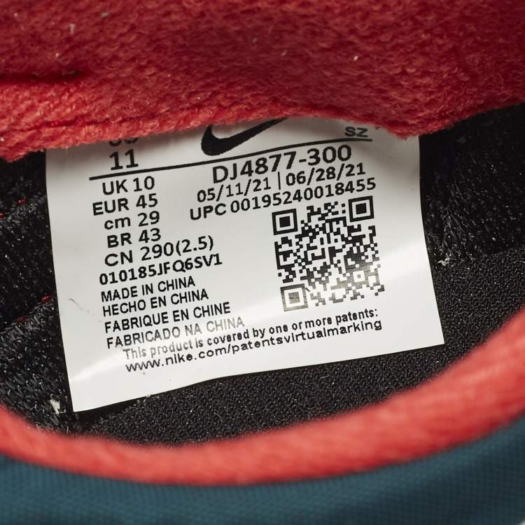 Pre Owned Nike x Sacai x Undercover LD Waffle Midnight Spruce University Red Size 45 Multicolor Leather and Nylon Low Top Sneakers