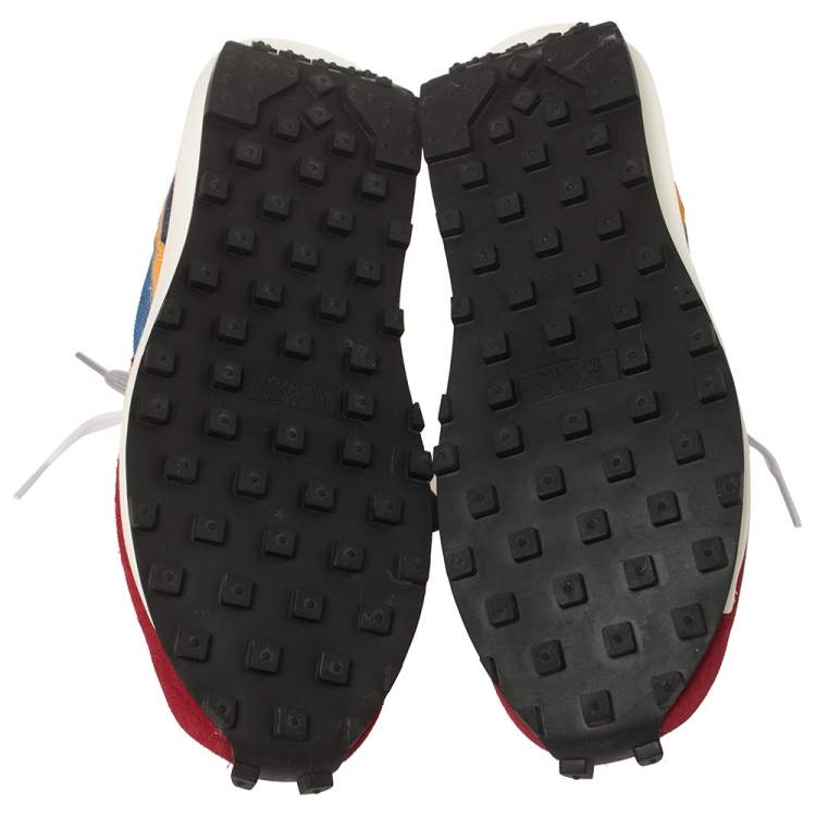 Pre Owned Nike x Sacai Multicolor Mesh And Suede Vaporwaffle Low Top Sneakers Size 40.5