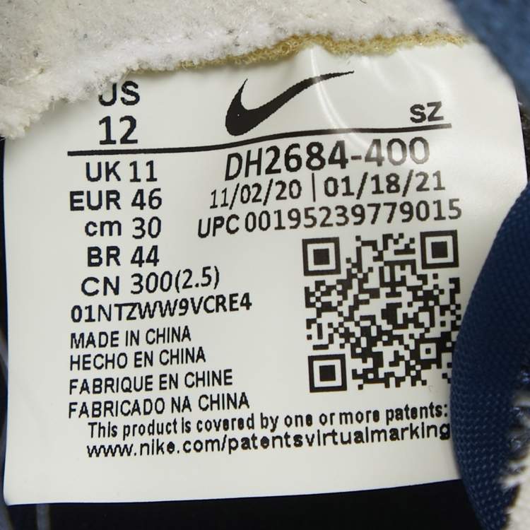 Pre Owned Nike x Sacai Navy Blue Mesh and Suede LD Waffle SF Blue Void Sneakers Size 46