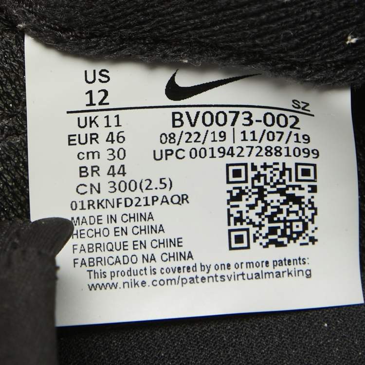 Pre Owned Nike x Sacai Black/Grey Suede and Nylon LD Waffle Sneakers Size 46