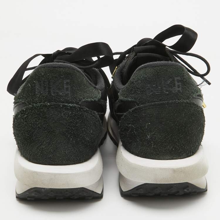 Pre Owned Nike x Sacai Black/Grey Suede and Nylon LD Waffle Sneakers Size 46