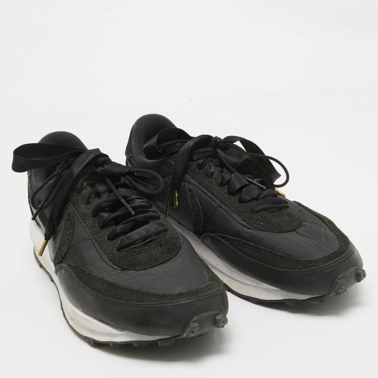 Pre Owned Nike x Sacai Black/Grey Suede and Nylon LD Waffle Sneakers Size 46