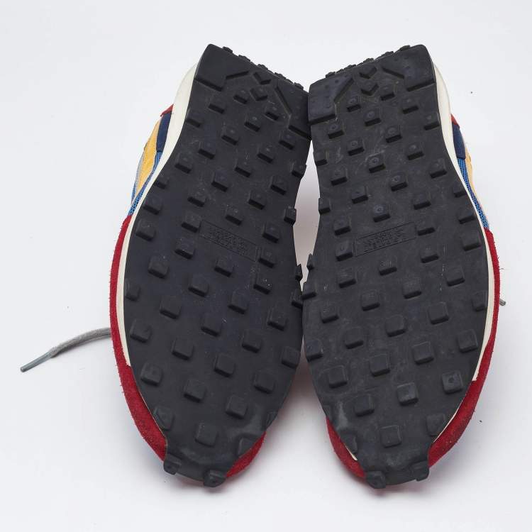 Pre Owned Nike x Sacai Multicolor Mesh and Leather LDWaffle Varsity Blue Sneakers Size 46