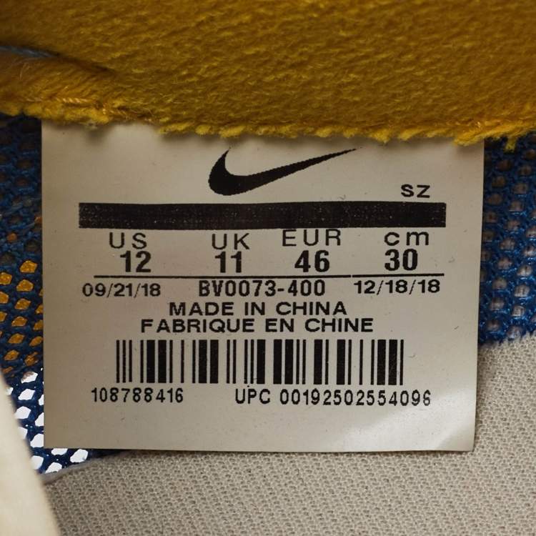 Pre Owned Nike x Sacai Multicolor Mesh and Leather LDWaffle Varsity Blue Sneakers Size 46