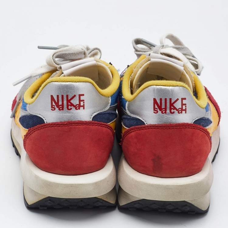 Pre Owned Nike x Sacai Multicolor Mesh and Leather LDWaffle Varsity Blue Sneakers Size 46