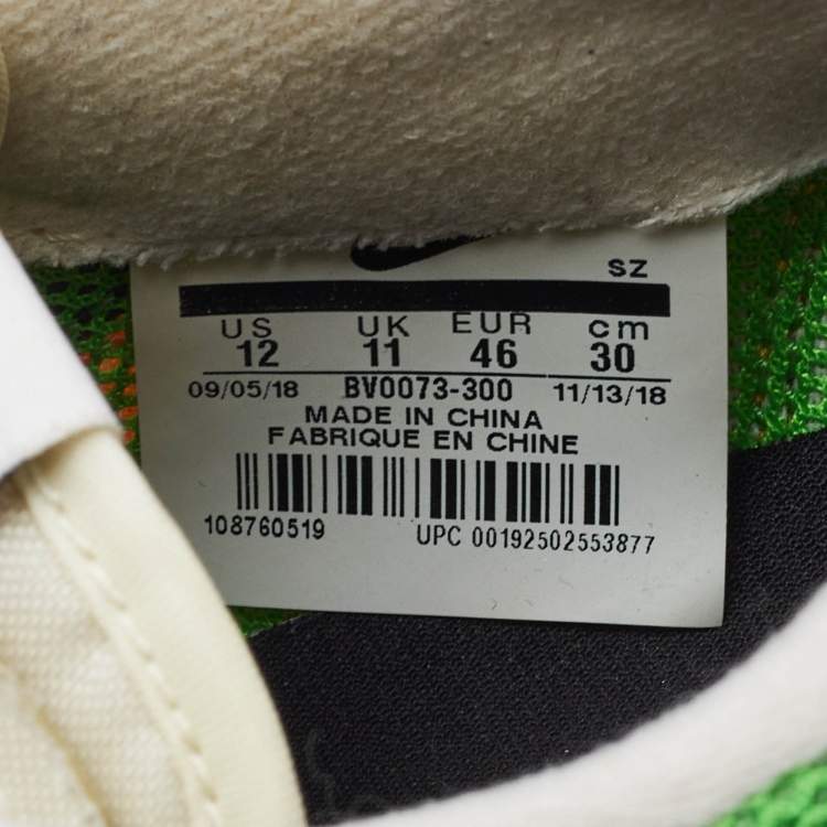 Pre Owned Nike x Sacai Multicolor Mesh and Leather LDWaffle Green Gusto Sneakers Size 46