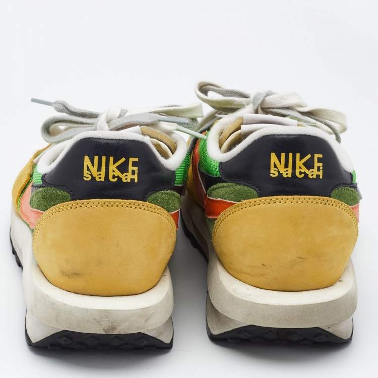 Pre Owned Nike x Sacai Multicolor Mesh and Leather LDWaffle Green Gusto Sneakers Size 46
