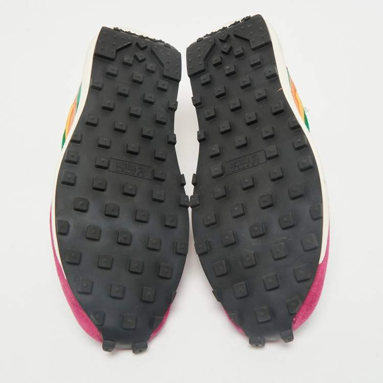 Pre Owned Nike x Sacai Multicolor Leather and Mesh LD Waffle Sneakers Size 42.5