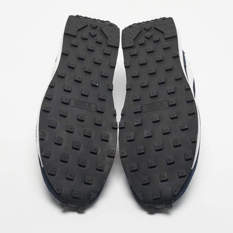 Pre Owned Nike x Sacai Navy Blue Suede and Mesh LD Waffle SF Blue Void Sneakers Size 47.5