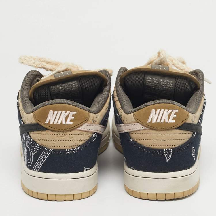 Pre Owned Nike x Sacai Multicolor Canvas and Denim Scott SB Dunk Low Top Sneakers Size 44.5