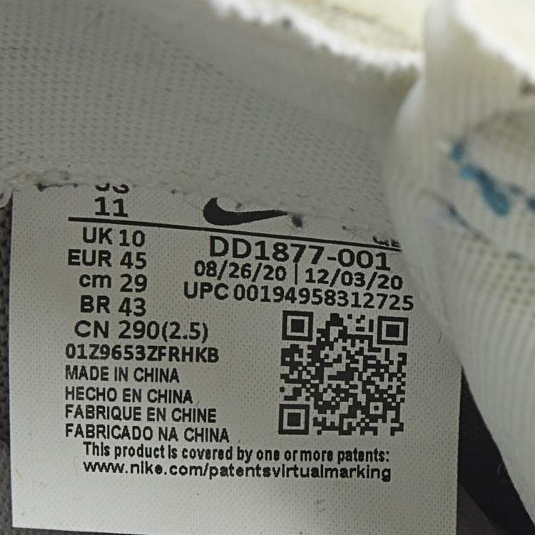 Pre Owned Nike x Sacai Blazer Medium Grey Classic Green Size 45 Multicolor Leather Low Top Sneakers