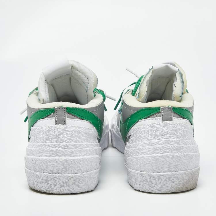 Pre Owned Nike x Sacai Blazer Medium Grey Classic Green Size 45 Multicolor Leather Low Top Sneakers