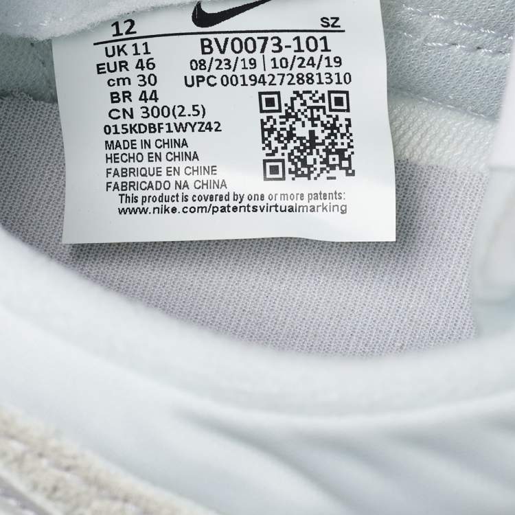 Pre Owned Nike x Sacai White Suede,Leather and Nylon LD Waffle Sneakers Size 46