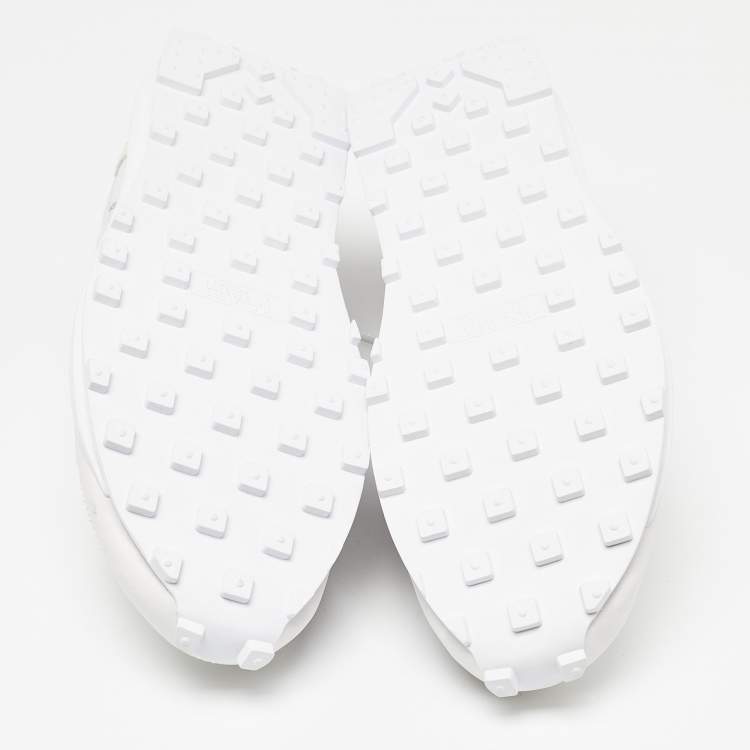 Pre Owned Nike x Sacai White Suede,Leather and Nylon LD Waffle Sneakers Size 46