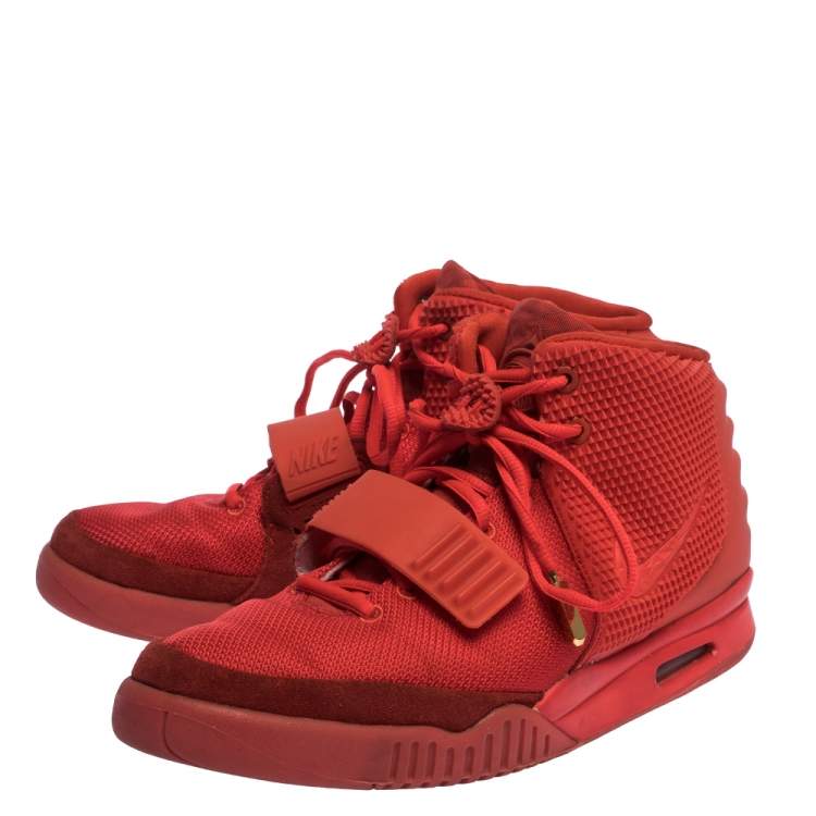 Nike Air Yeezy Red Suede, Nylon And 