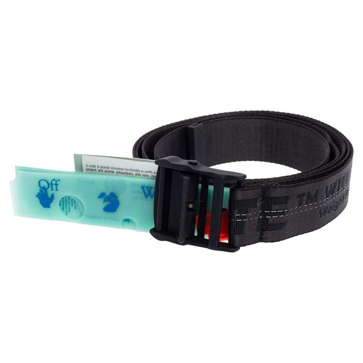 Pre Owned Off-White Black Nylon Classic Industrial Belt 200CM