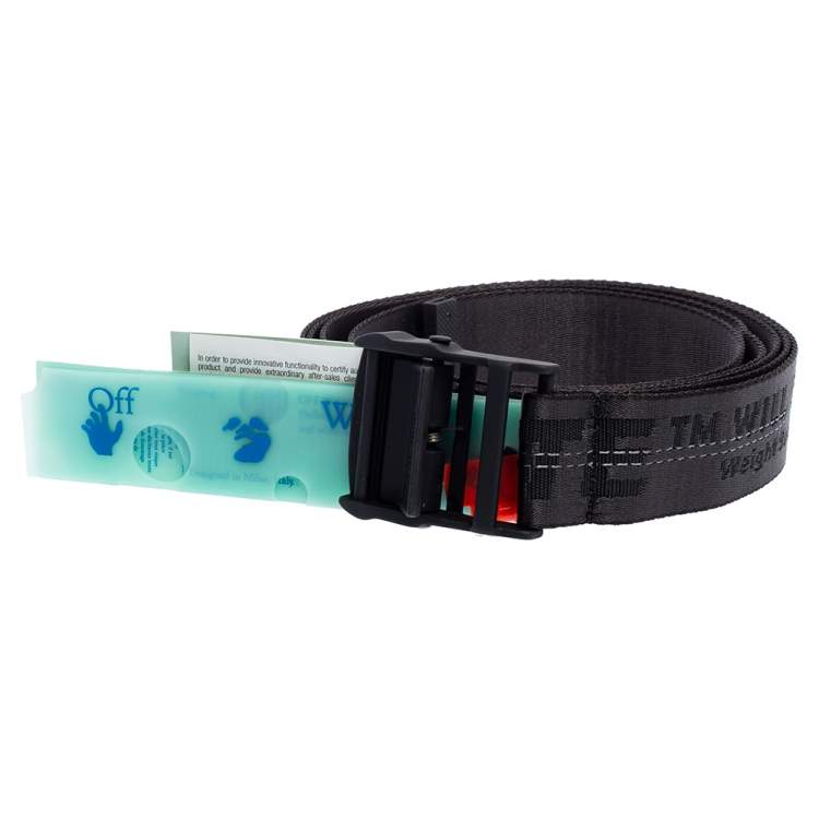Pre Owned Off-White Black Nylon Classic Industrial Belt 200CM