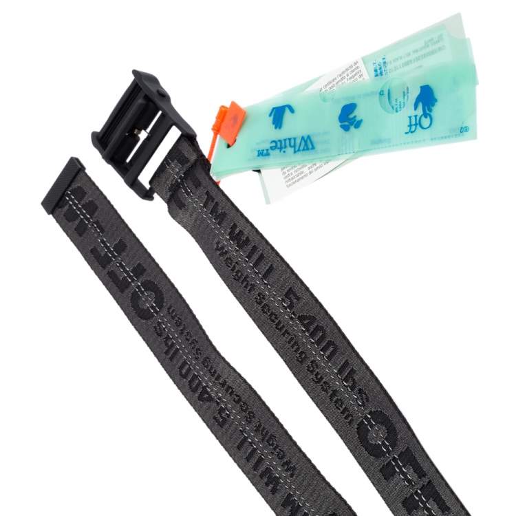Pre Owned Off-White Black Nylon Classic Industrial Belt 200CM