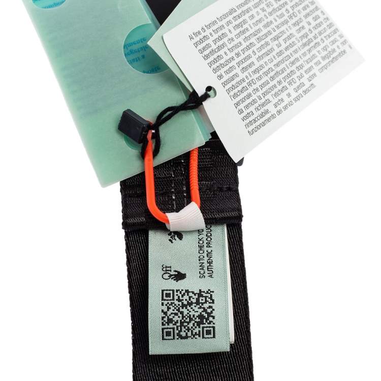 Pre Owned Off-White Black Nylon Classic Industrial Belt 200CM