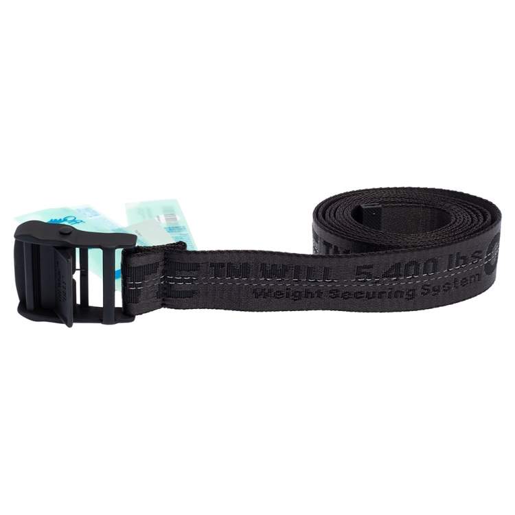 Pre Owned Off-White Black Nylon Classic Industrial Belt 200CM