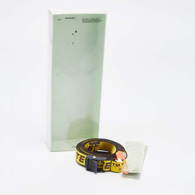 Pre Owned Off-White Yellow/Black Nylon Mini Industrial Belt