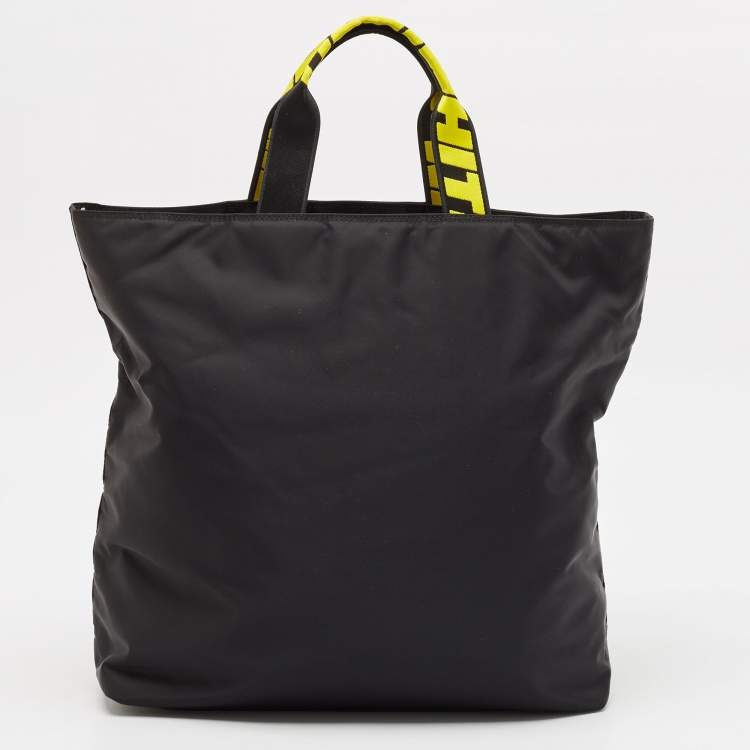 Pre Owned Off-White Black Nylon Hard Core Tote