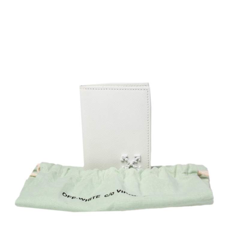 Pre Owned Off-White White Leather Arrow Card Holder