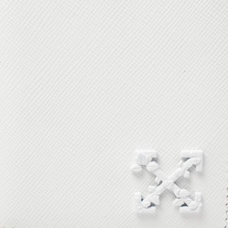 Pre Owned Off-White White Leather Arrow Card Holder