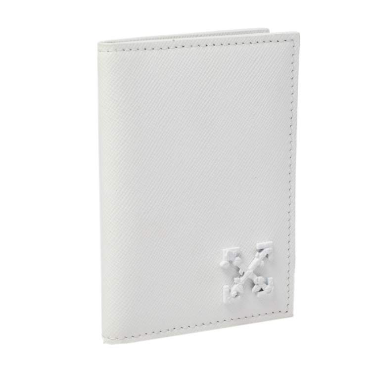 Pre Owned Off-White White Leather Arrow Card Holder
