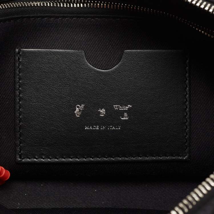 Pre Owned Off-White Black Nylon Logo Print Wristlet Clutch