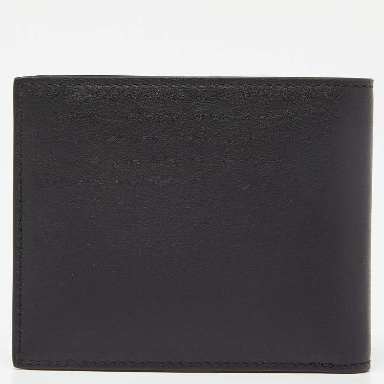 Pre Owned Off White Black/White Leather "For Money" Bifold Wallet