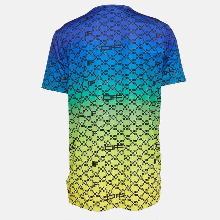 Pre Owned Off-White Multicolor Monogram Jersey Athletic T-Shirt L