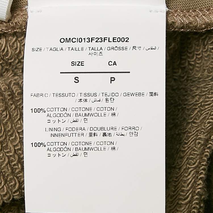 Pre Owned Off-White Khaki Green Cotton Knit Shorts S