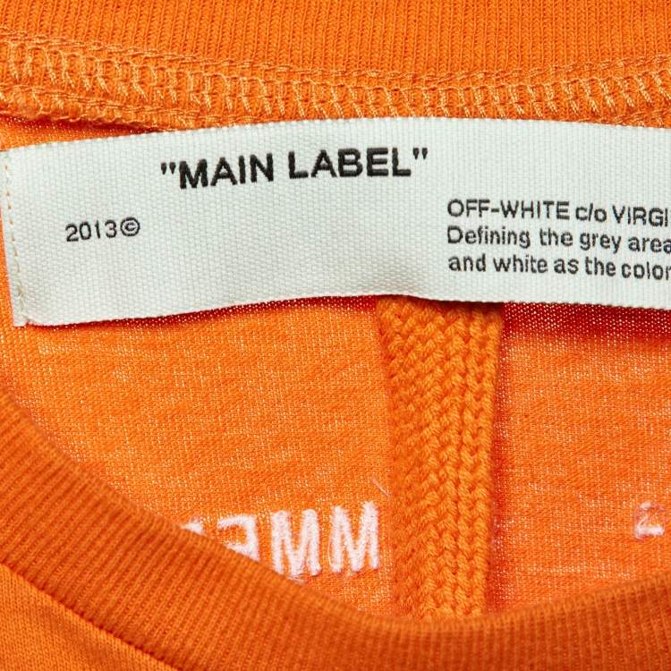 Pre Owned Off-White Orange Golden Ratio Cotton Long Sleeve T-Shirt M