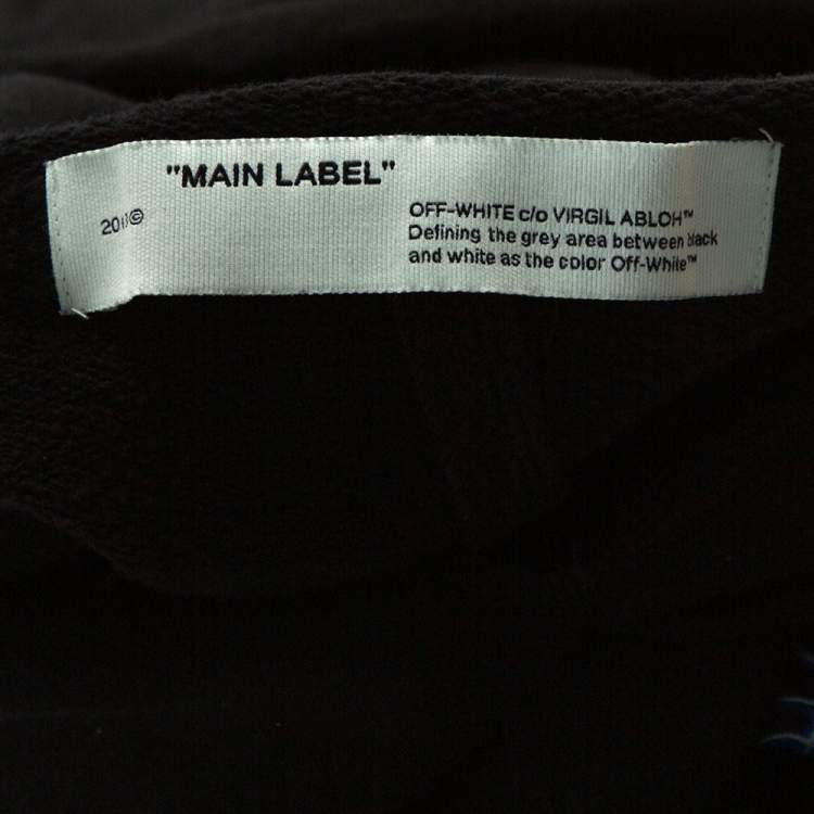 Pre Owned Off White Black 3D Crossed Off Printed Cotton Hooded Sweatshirt L