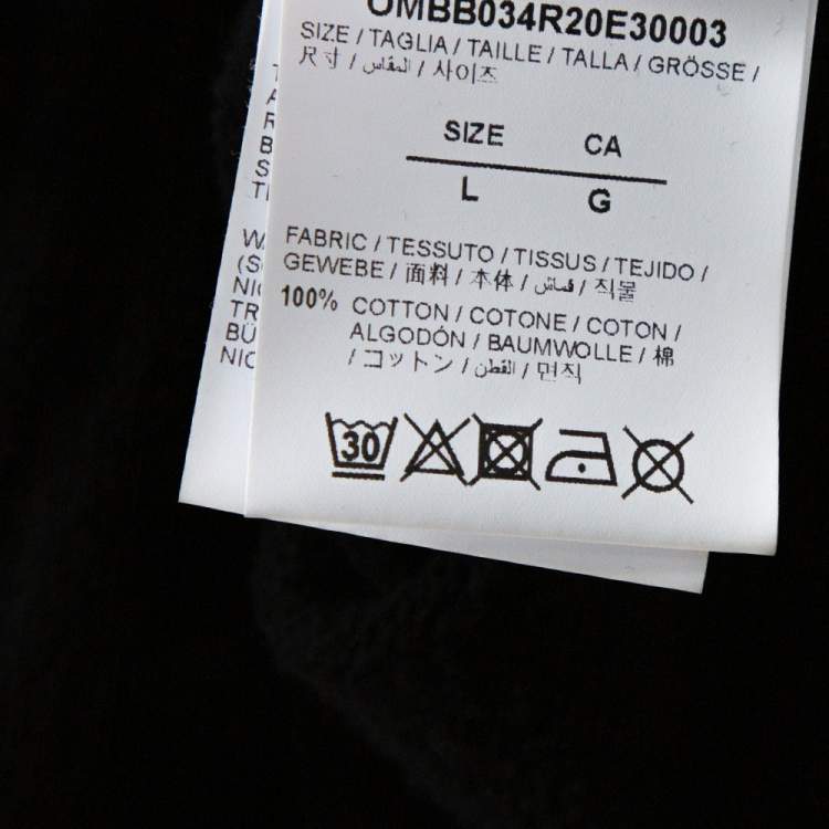 Pre Owned Off White Black 3D Crossed Off Printed Cotton Hooded Sweatshirt L